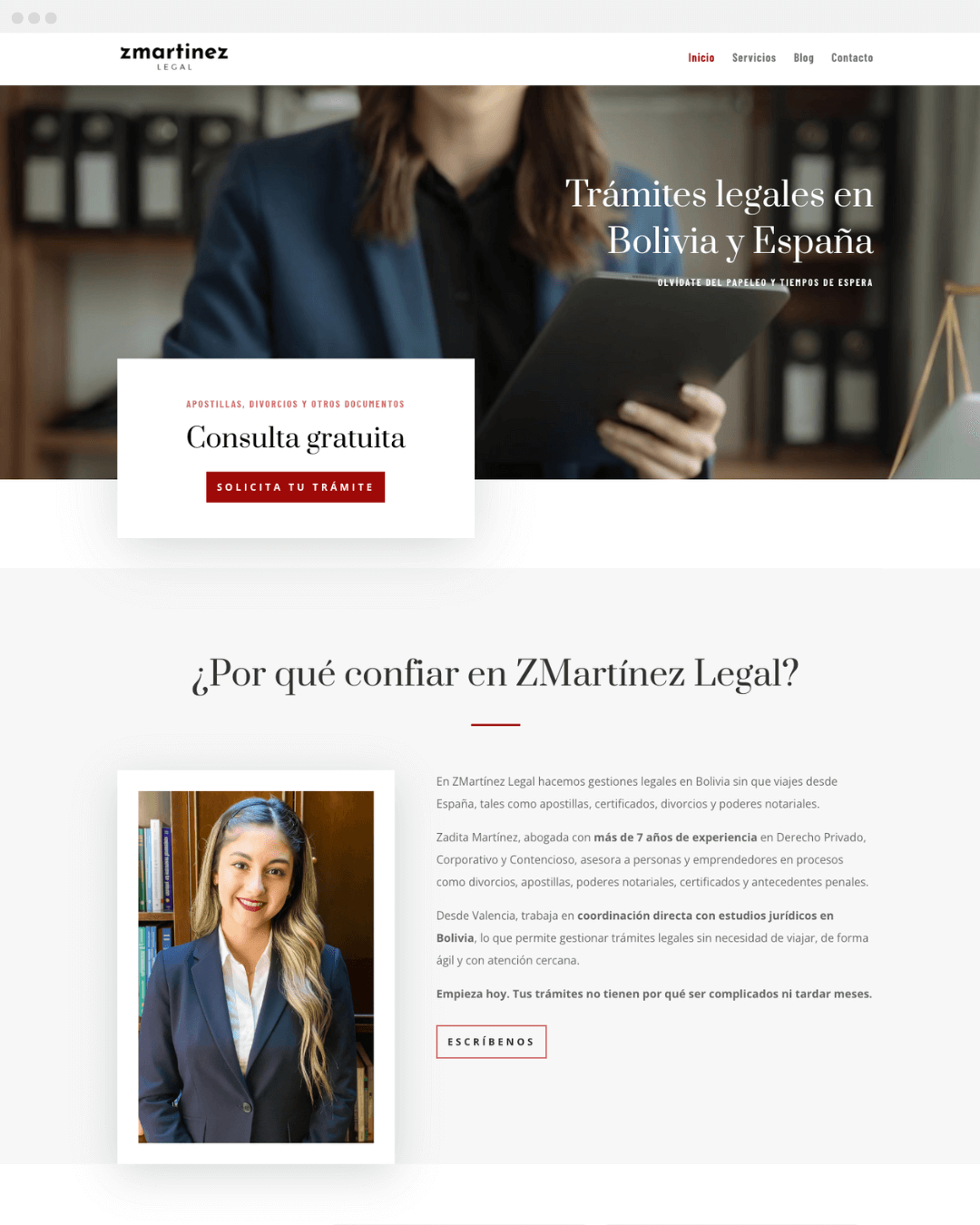 zmartinez diseño web abogado