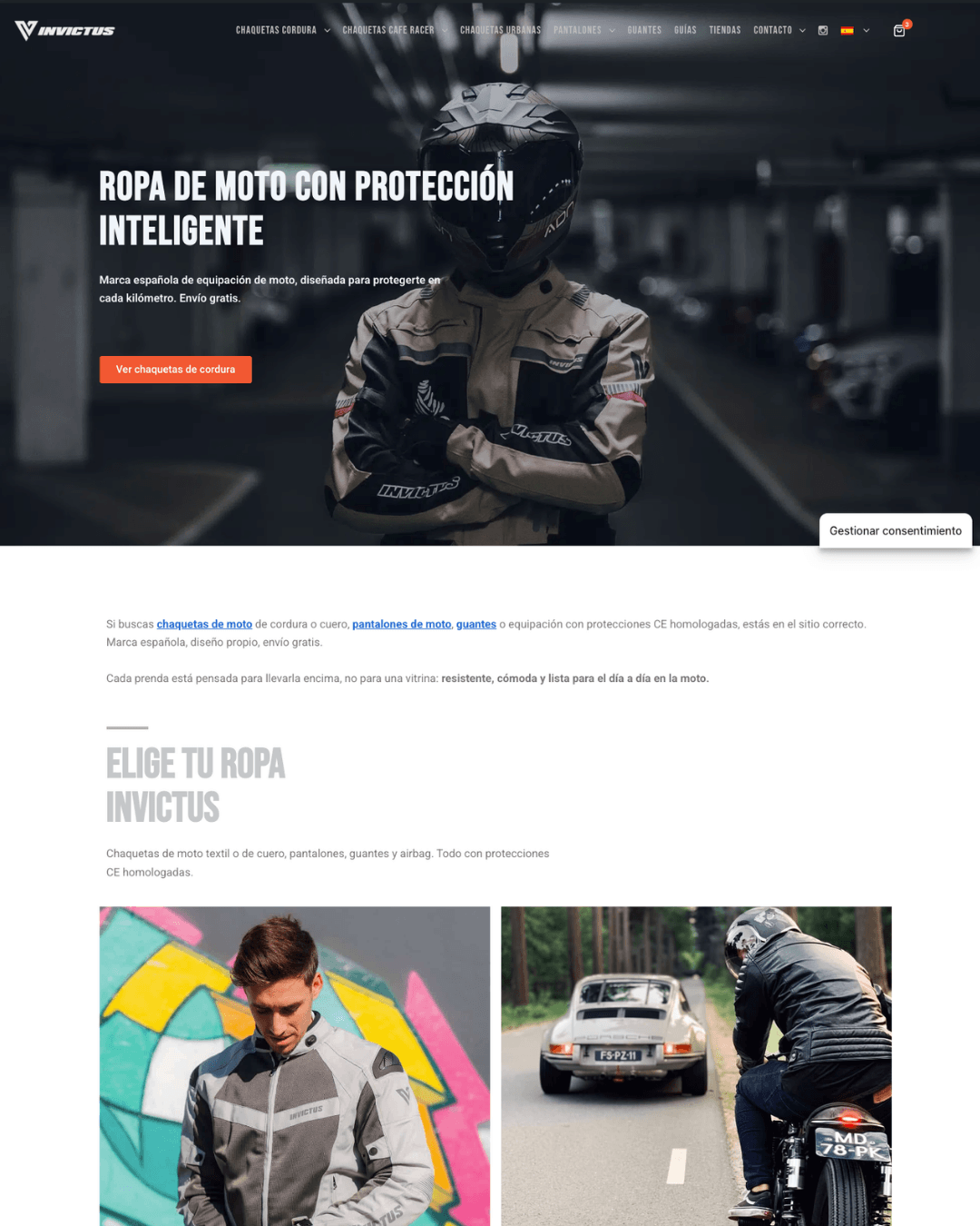 web seo ropa de moto